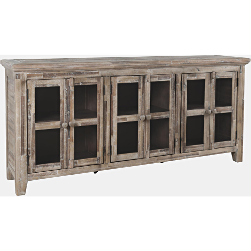 Rustic Shores 70" Sideboard Cabinet in Distressed Grey Wash Wood